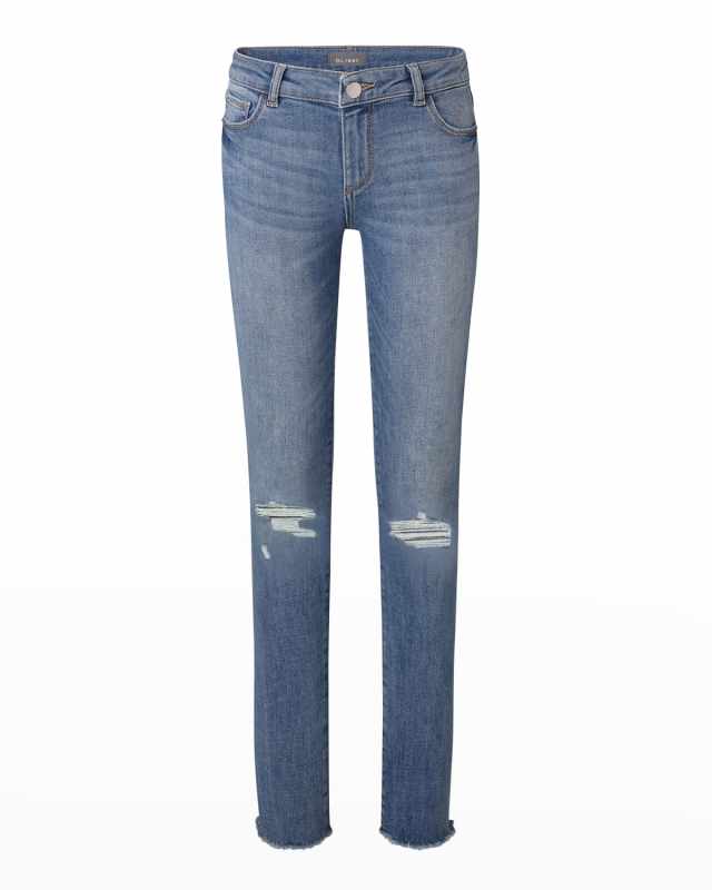 Girl's Chloe Skinny Distressed Denim Jeans, Size 7-